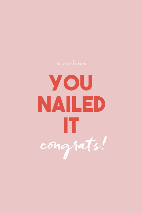Geslaagd felicitatie wenskaart 'You nailed it'