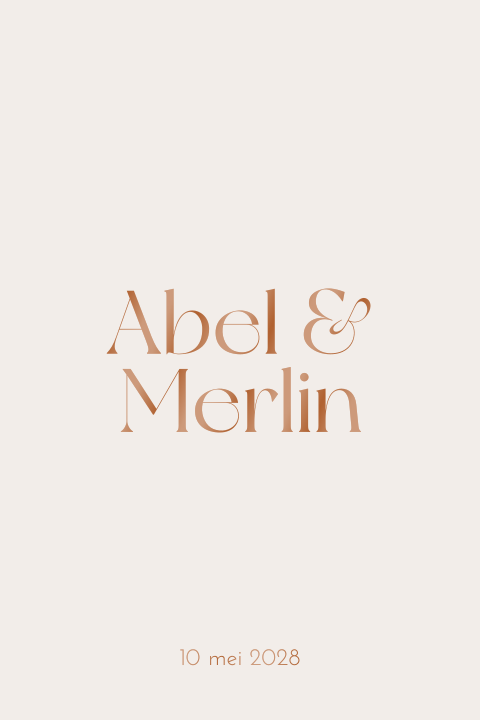 Trouwkaart minimalistisch typografisch - Rustic Romance