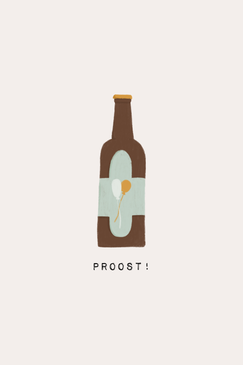 Wenskaart verjaardag 'proost!'