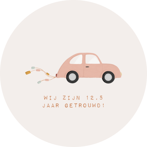 Raamsticker koperen bruiloft 12,5 jaar getrouwd