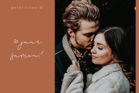 Wenskaart jubileum 10 jaar samen