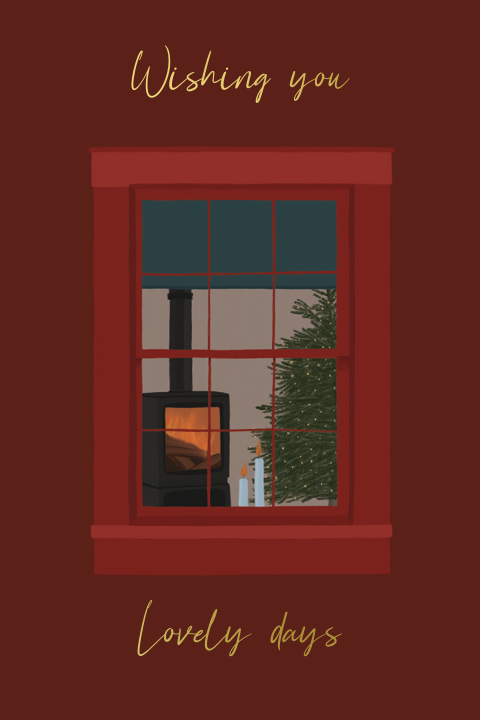 Kerstkaart 'Wishing you lovely days'