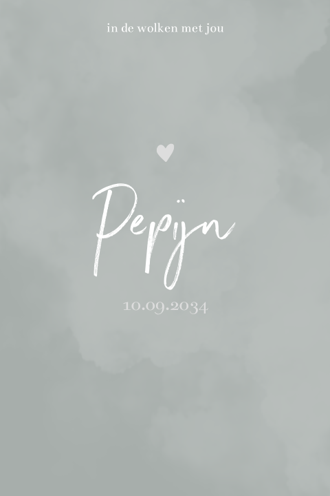 Geboortekaartje met watercolour achtergrond