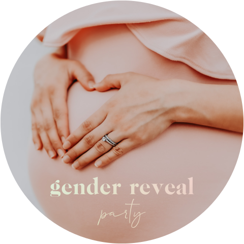 Uitnodiging gender reveal party met holografisch folie en eigen foto