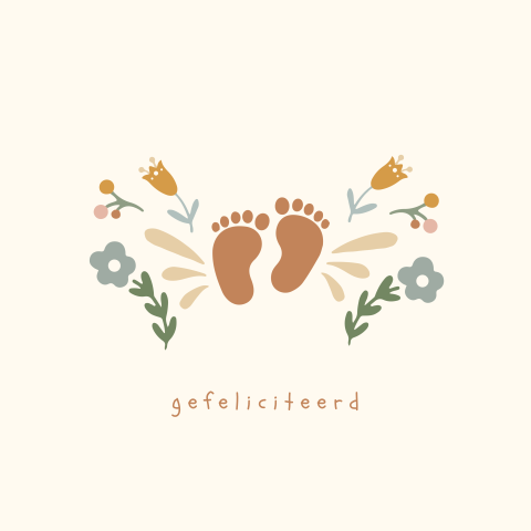 Wenskaart baby geboren folklore