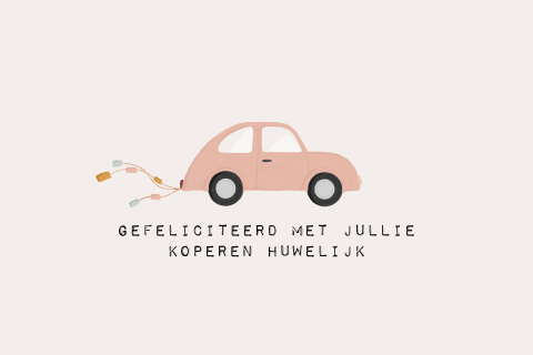 Wenskaart felicitatie koperen huwelijk