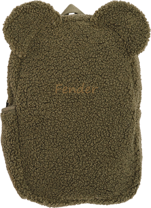 Groene teddy rugtas personaliseerbaar geborduurde naam
