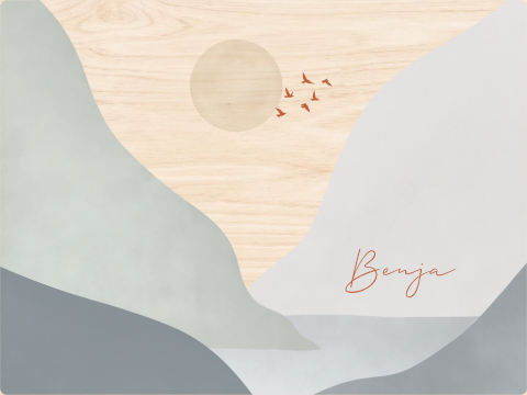 Memorybox voor jongen met bergen voor tastbare kraamherinneringen