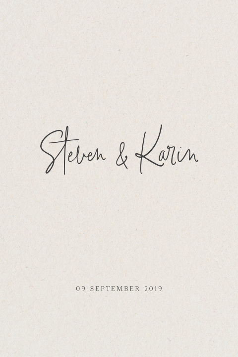 Trouwkaart kraft eenvoudig