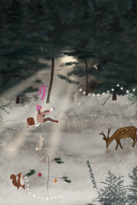 Kerstkaart Winter vreugde