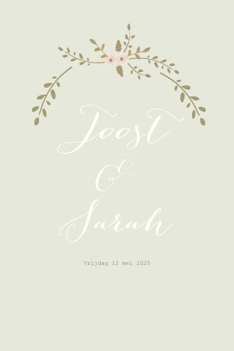 Trouwkaart bloemen watercolor