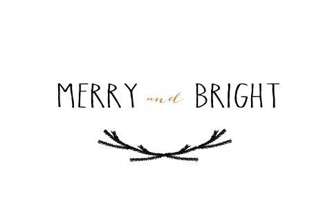 Kerstkaart merry and bright
