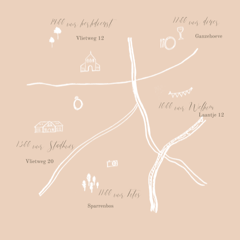 Dagprogramma pastel weddingmap