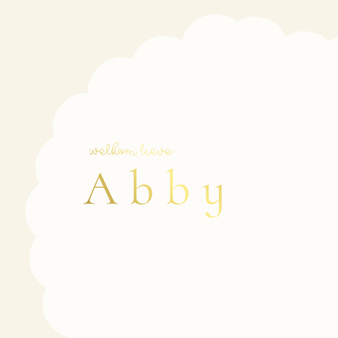 Geboortekaartje wolkje foliedruk ronde hoeken