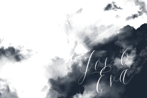 Trouwkaart liggend Clouds love