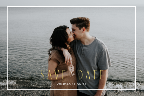 Save the Date Foto kader goudfolie