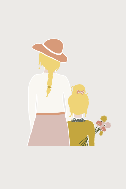 Wenskaart Mommy and me blond