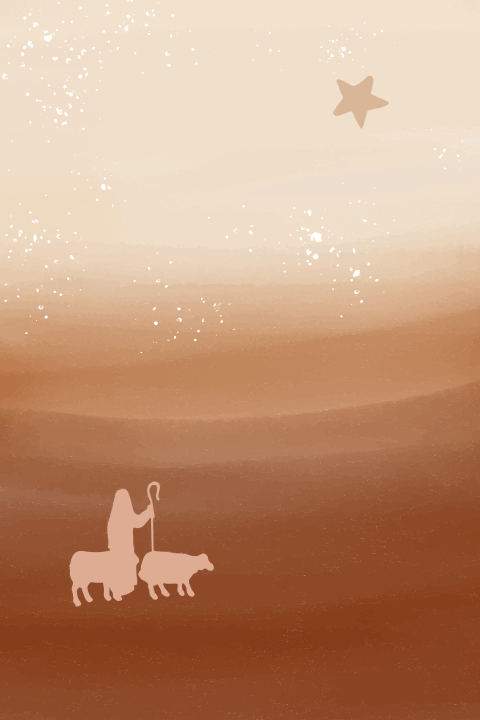 Kerstkaart Watercolor herder