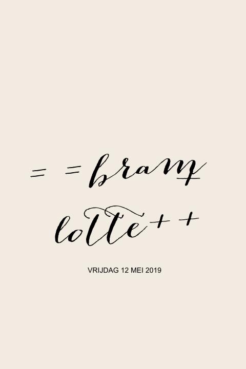 Trouwkaart roestbruin dubbel