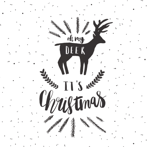 Kerstkaart deer vierkant