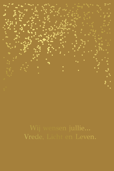 Kerstkaart stipjes regen goudfolie