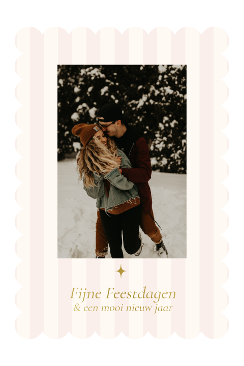 Kerstkaart golvend streep foto