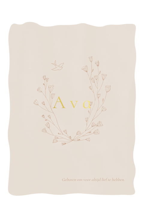 Geboortekaartje stans golvende rand takjes