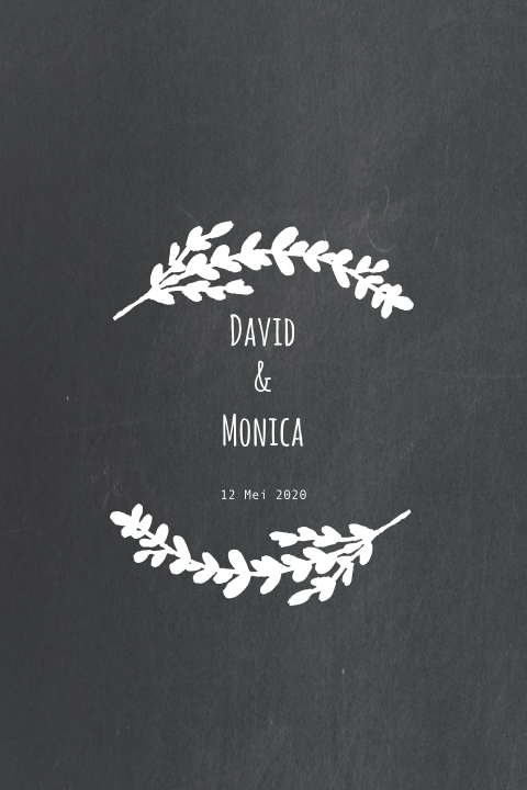 Trouwkaart blaadje takje