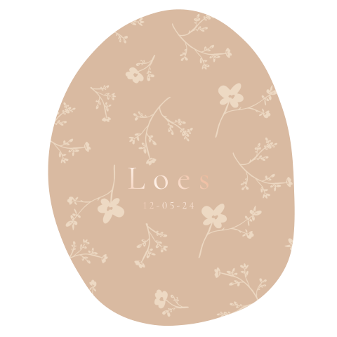 Geboortekaartje Ovaal vorm bloemetjes