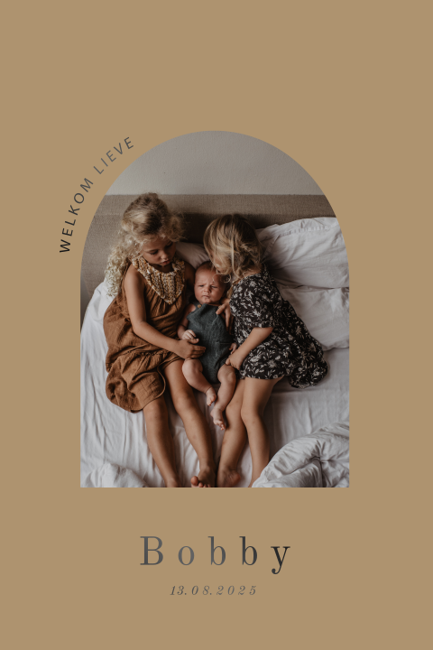 Geboortekaartje boog foto folie