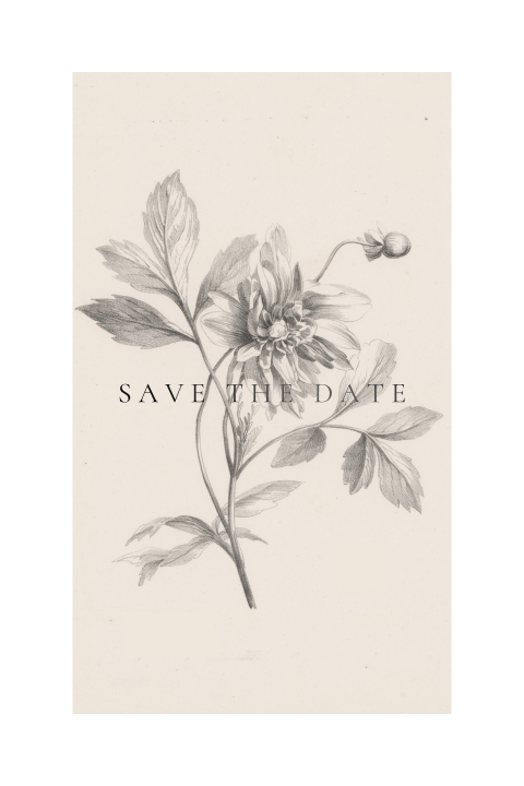 Save the Date bloemen rijksstudio zwartfolie