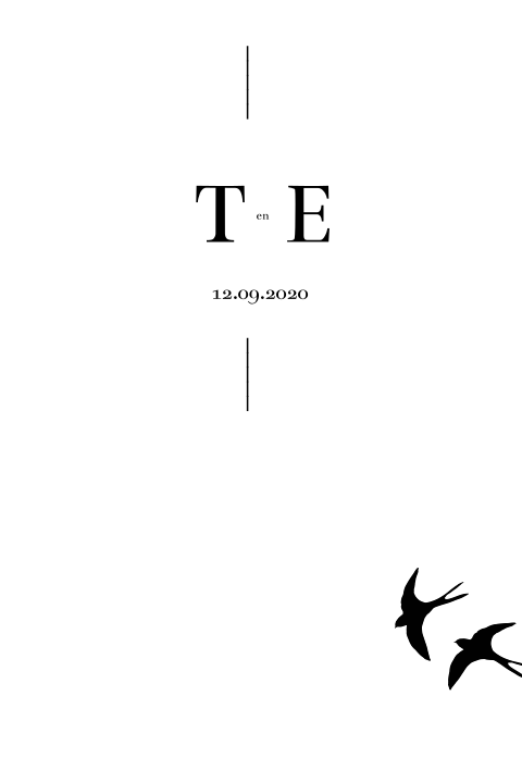 Trouwkaart birds zwaluw