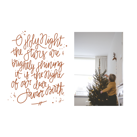 Kerstkaart o holy night