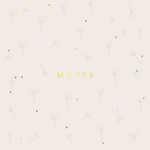 Geboortekaartje takjes goudfolie stippen