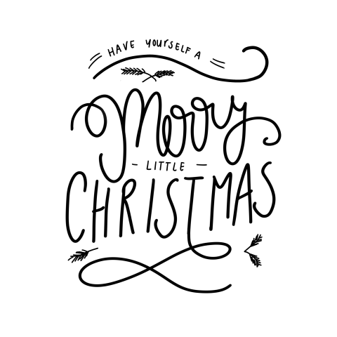 Kerstkaart Merry little Christmas 