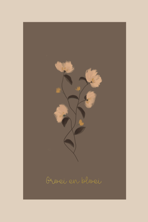 Folie poster bloemen folie tekst