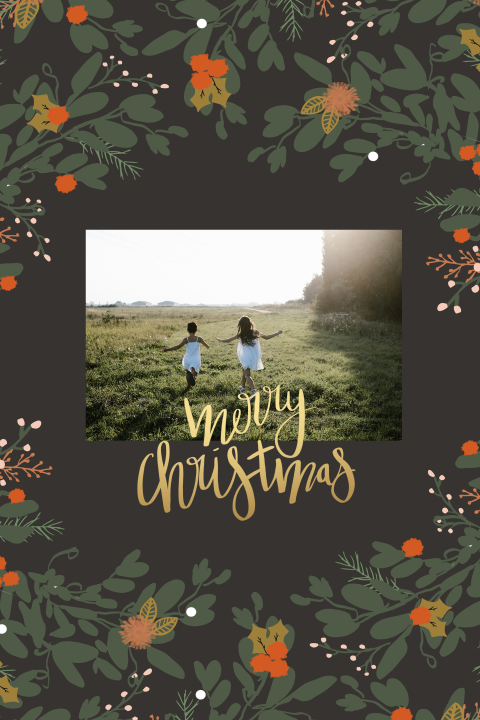 Kerstkaart foto bloemen