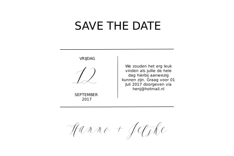 Save the Date kaart Chique Typografie