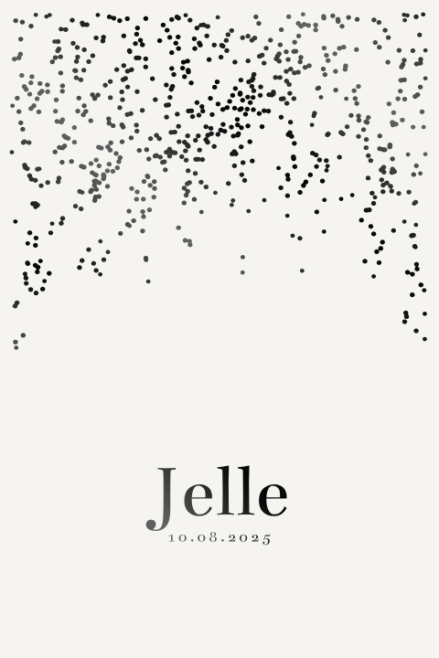 Geboortekaartje Regen stipjes dubbel folie