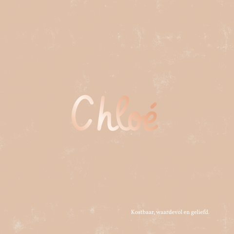 Geboortekaartje minimalistisch rosegoud folie roze