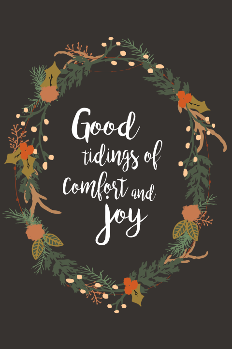Kerstkaart Good tidings of comfort and joy