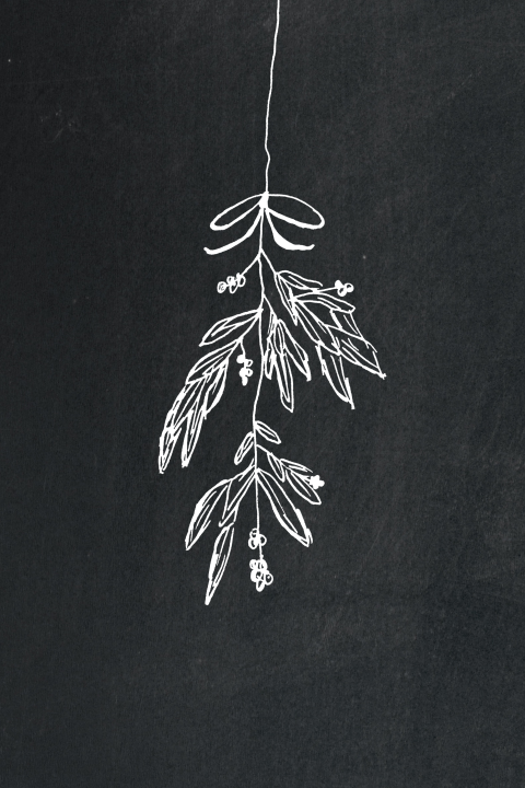 Kerstkaart mistletoe