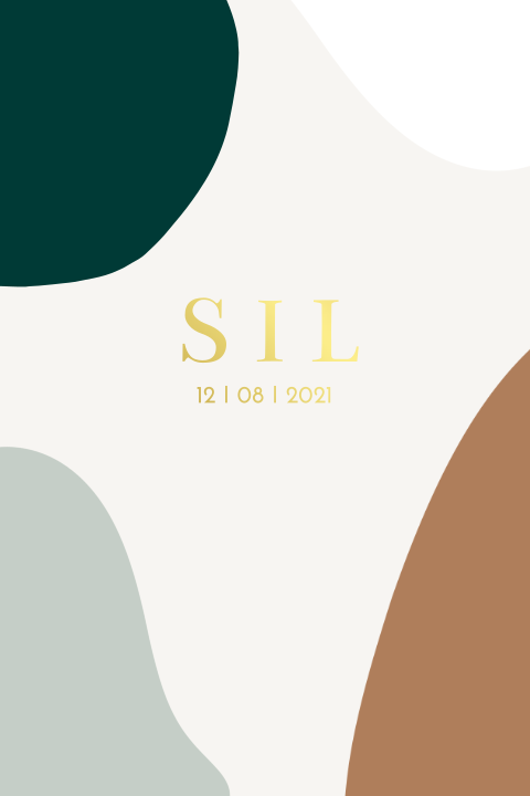 Geboortekaartje vlakken goudfolie