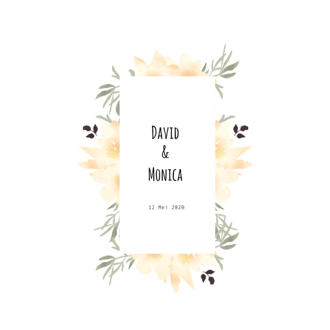 Trouwkaart boho bloemen