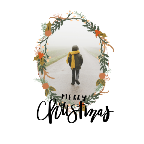 Kerstkaart foto krans