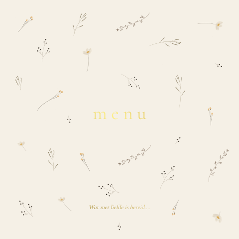 Menu kaart veldbloemen