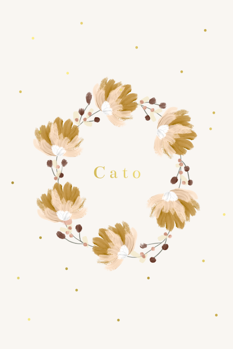 Geboortekaartje krans stippen goudfolie