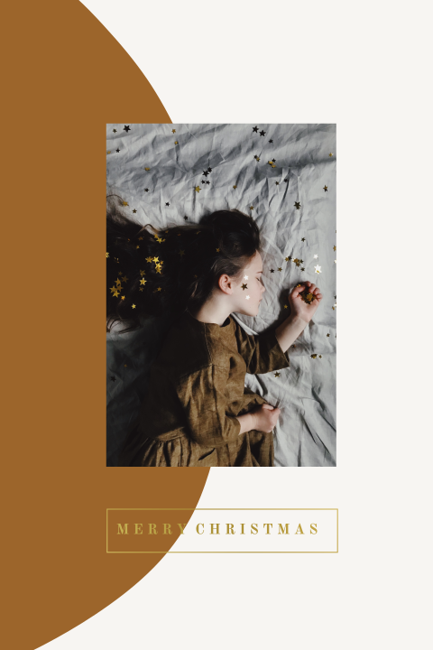 Kerstkaart kader goudfolie ster Huis van Mijn