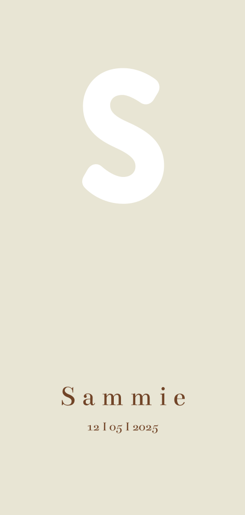 Geboortekaartje stans letter