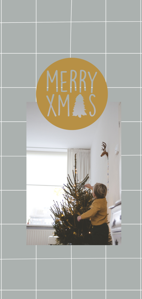 Kerstkaart Ruit label